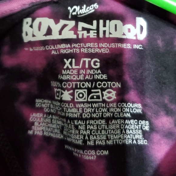 Philcos Boyz N the Hood Size XL Pink & Black Tie Dye Ice Cube Graphic Hoodie - Picture 5 of 7